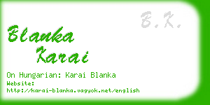 blanka karai business card